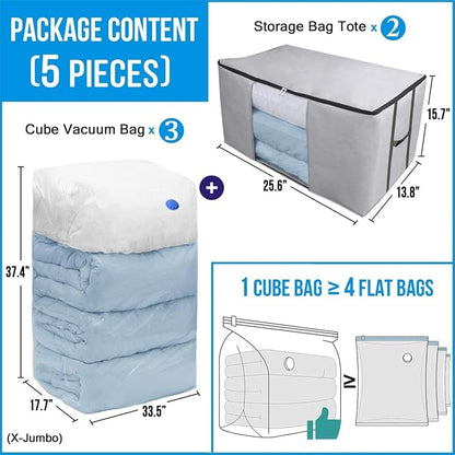 Cube Vacuum Storage Bags, Space Saver Bags, Premium Totes - Image 6