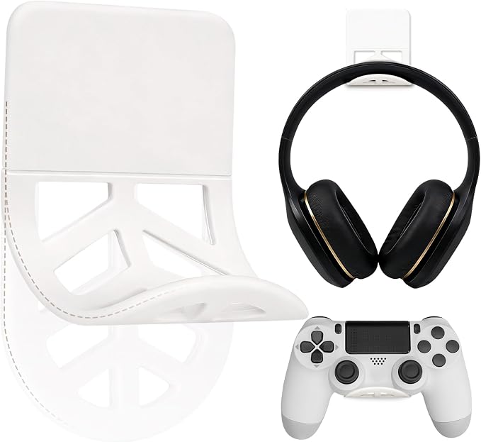 Wall Mount Headphone Stand, 2-in-1 Bendable Silicone Controller Holder by Nezylaf