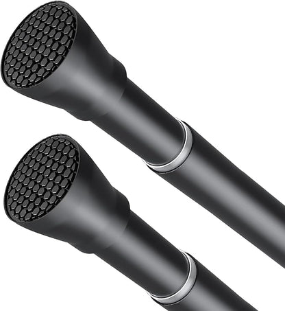 Shower Curtain Rod Black Tension Rod 45 to 77 Inch 2PCS Spring Curtain Rod by ZipGloTensionRod