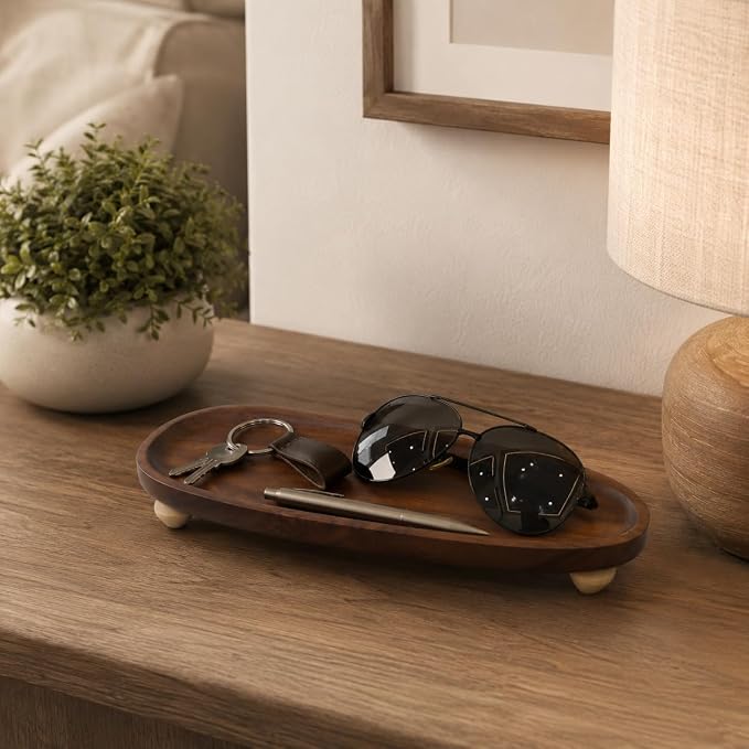 Wooden Entryway Catchall Tray for Keys, Watch & Small Essentials - Image 2