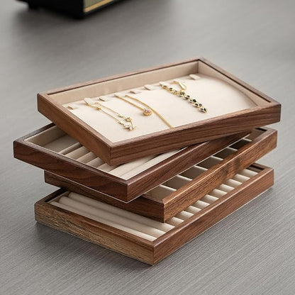 9 Grid Black Walnut Wood Jewelry Tray - Image 6