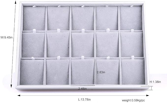 Oirlv Velvet Jewelry Organizer Trays Stackable Showcase Jewelry Display Storage - Image 3