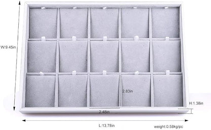 Oirlv Velvet Jewelry Organizer Trays Stackable Showcase Jewelry Display Storage - Image 3