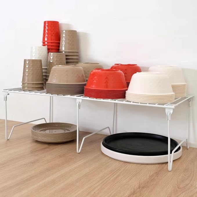 1/2-Piece Set freezer organizer, Stackable Cabinet Organizer Shelves, Foldable - Image 7