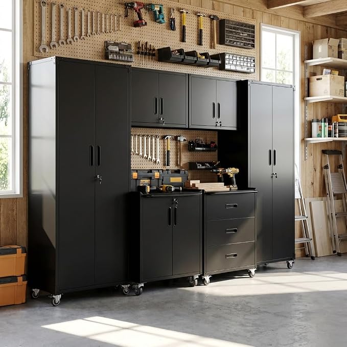 Garage Cabinet System | Heavy Duty Steel All-in-One Modular Garage Cabinet Set by VIYET