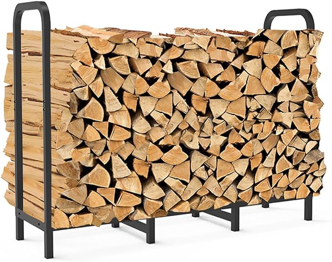 4ft Firewood Rack Holder, Adjustable Heavy Duty Fire Log Stacker Stand by FirewoodRack