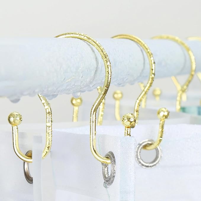Goowin Shower Curtain Hooks, Stainless Steel Shower Curtain Hangers, Minimalist - Image 2