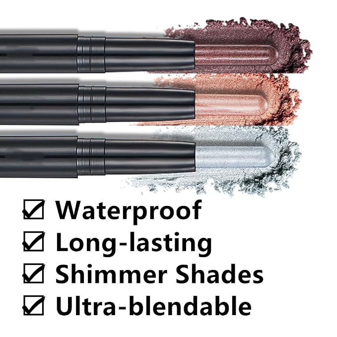 Light Gold Eyeshadow Stick Makeup, Cream Shimmer Eye Shadow Pencil, - Image 2