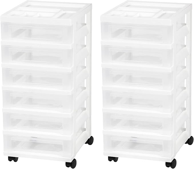 IRIS USA Plastic Drawer Storage Organizer Rolling Cart, by IRISUSA