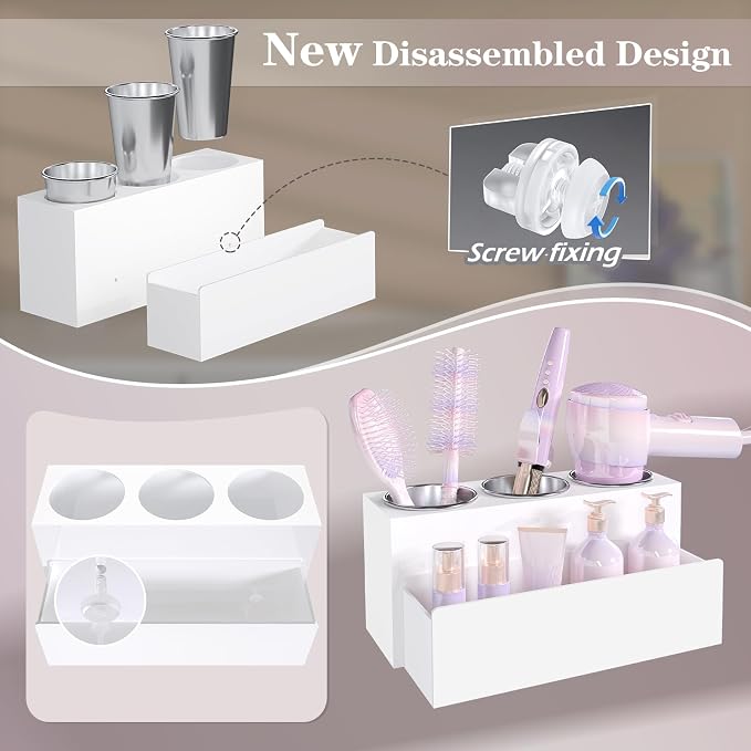 Hair Tool Organizer, Detachable Acrylic Hair Dryer Holder - Image 6