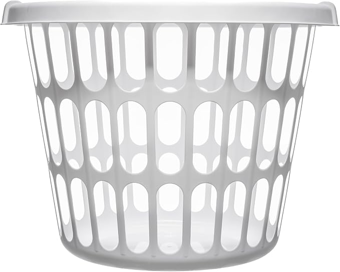 10-Pack Round White Plastic Laundry Basket, Suitable - Image 8