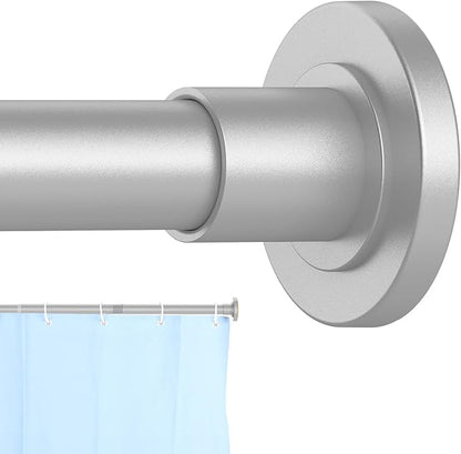 CorkLatta Silver Shower Curtain Rod 31 to 92 Inch, 1 Inch Diameter Adjustable by CorkLatta
