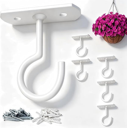 6Pack Ceiling Hooks Bulk 2.5in for Hanging Plants for Hanging Plants White by QualityEfficiency