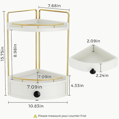 2-Tier Corner Bathroom Counter Organizer - Image 3