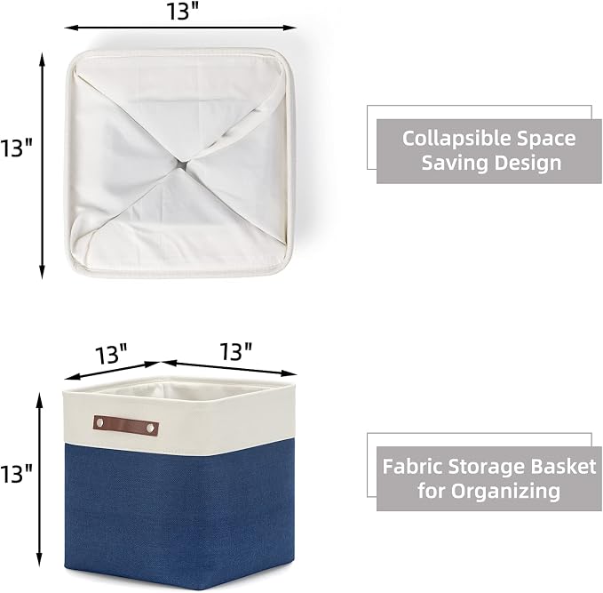 HNZIGE Baskets Fabric Storage Cubes Bins Baskets Storage Baskets Cube - Image 2