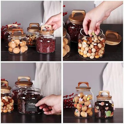 SAIOOL Glass Jars with Airtight Lid, Kitchen Canisters, Borosilicate Storage - Image 3