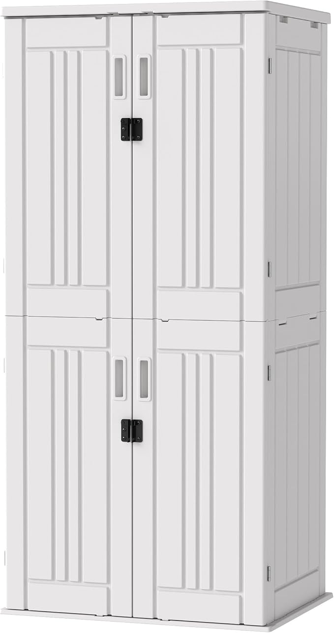 EHHLY Heavy Duty Tall Storage Cabinet Outdoor Weatherproof, 28 Cuft Garage - Image 9