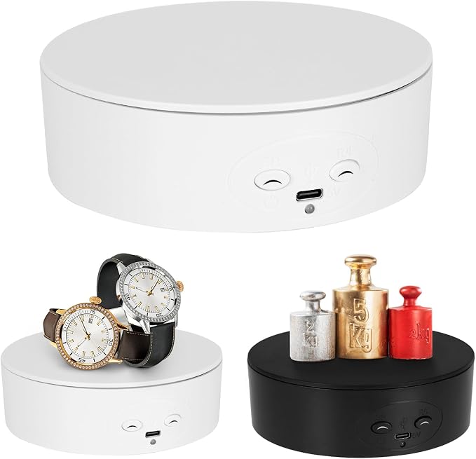 Motorized Rotating Display Stand, 5in/11lbs Load, 360° Rotating Platform by Bosgladek