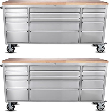 2 Pack - 72" Stainless Steel Rolling Tool Chest by UYRIE