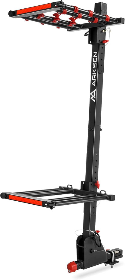 Arksen Folding Hitch-Mounted Ski/Snowboard Rack, Snowboard Mount Carries 6 Pair by ARKSEN