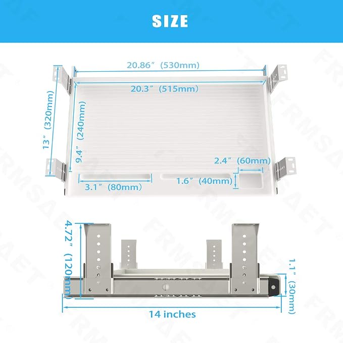 FRMSAET Office Furniture Accessories Keyboard Drawer Under Desk Multipurpose - Image 4