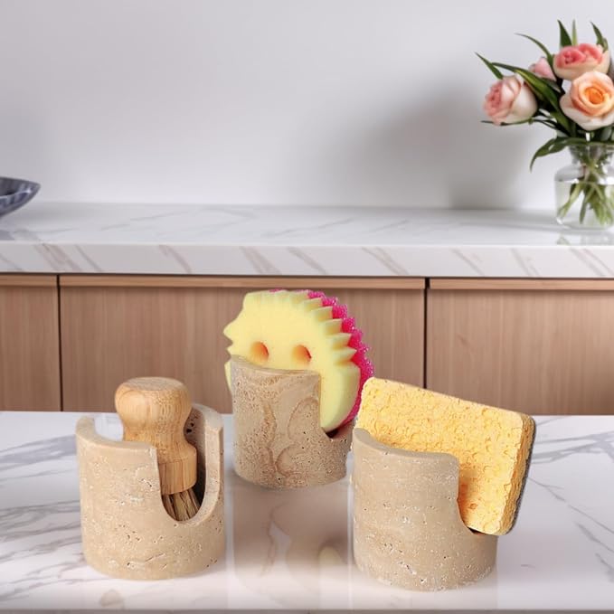 Luxury Travertine Sponge Holder – Fast-Drying, Rust-Proof Kitchen Sink Caddy - Image 7