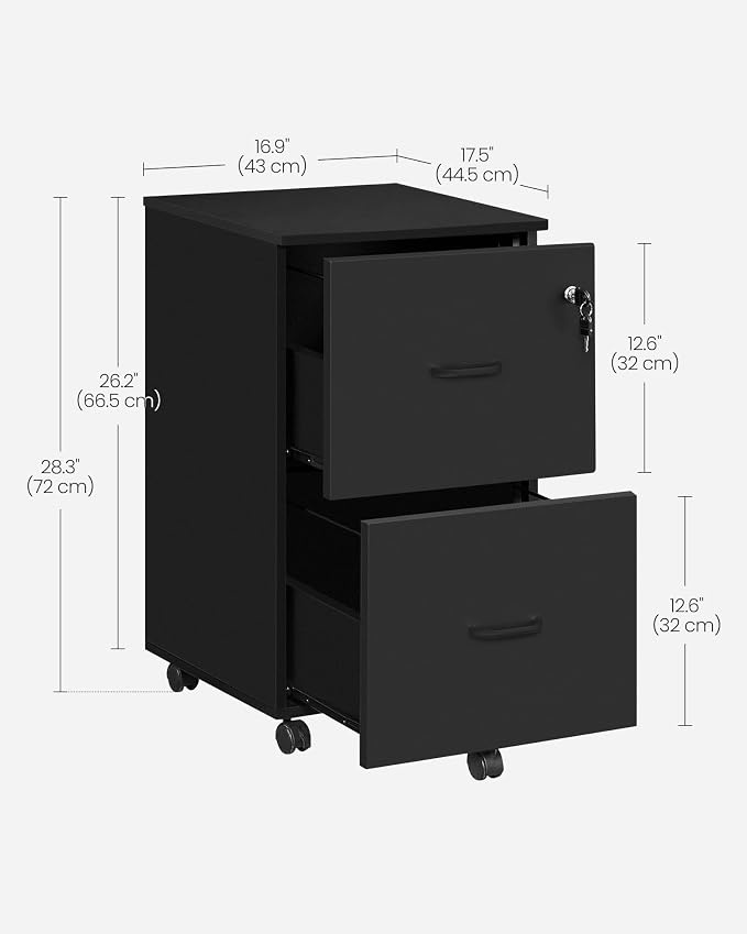 VASAGLE 2-Drawer File Cabinet, Locking Filing Cabinet - Image 2
