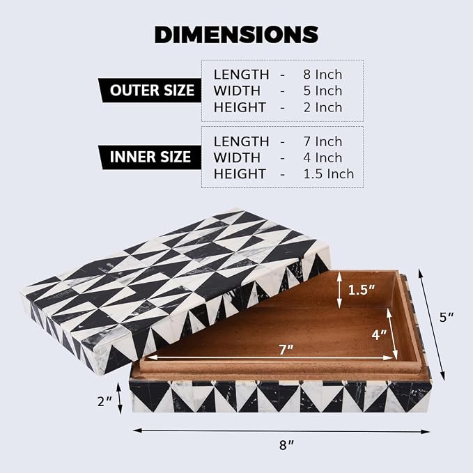 Handicrafts Home Decorative Keepsake Box 8x5 – Small Organizer Box - Image 2