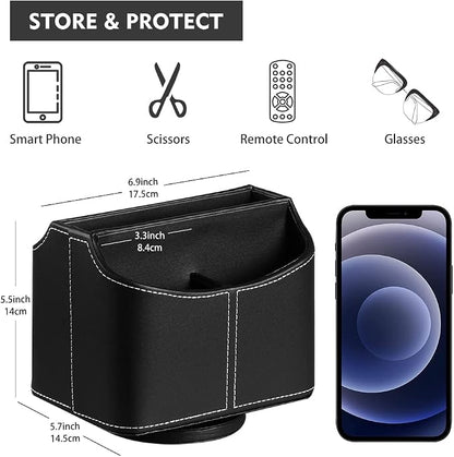 Leather 360° Spinning Remote Control Holder, Pencil Pen Holder - Image 2
