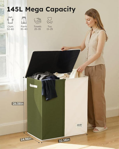 SOLEDI Large Double Laundry Hamper - Image 2