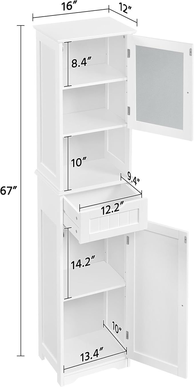 Yaheetech Tall Slim Bathroom Storage Cabinet - Image 3