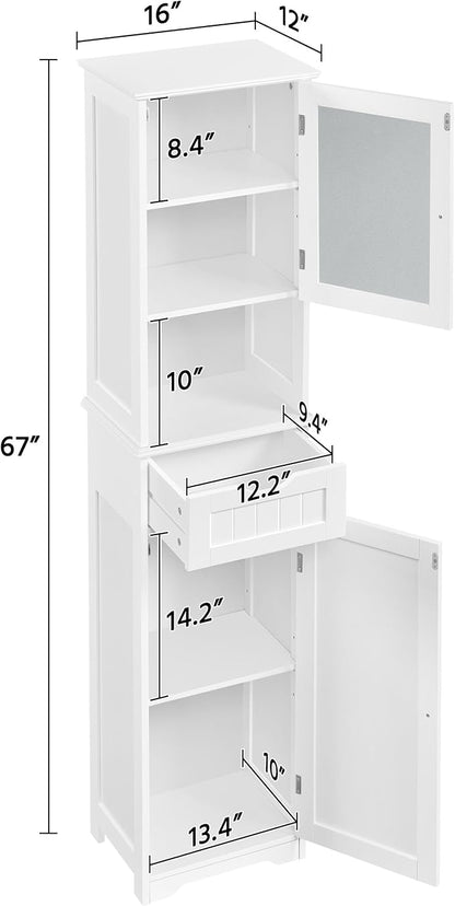 Yaheetech Tall Slim Bathroom Storage Cabinet - Image 3