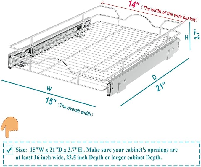OCG Pull Out Cabinet Organizer, Pull out Drawers, Cabinet Pull Out Shelves - Image 2