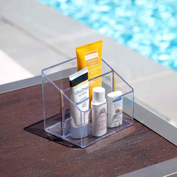 Isaac Jacobs Clear Acrylic 2-Section Organizer, Remote Holder & - Image 5
