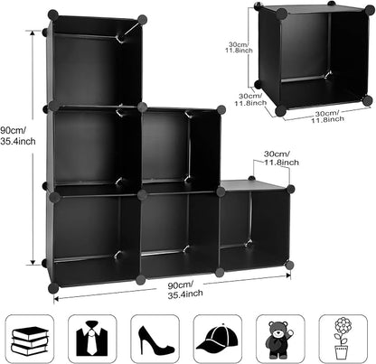 TUMUCUTE Cube Storage Organizer, 6-Cube DIY Plastic Closet Cabinet Modular - Image 3