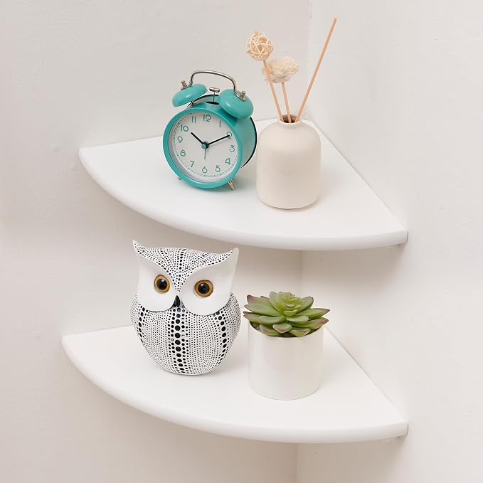 Corner Shelf, Round End Wall Mount Display Shelf by Coamily