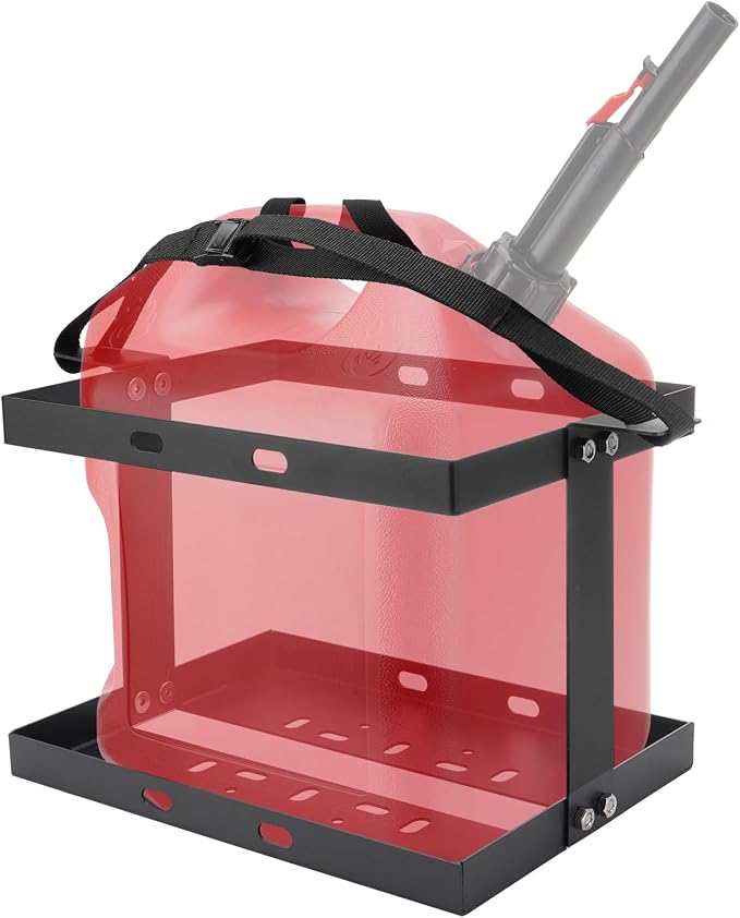 5 Gallon Gas Can Holder with Securing Strap, Cold-forged Steel Fuel Tank by Unknown