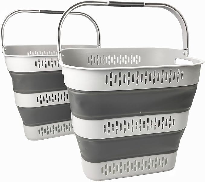 SAMMART 40L Collapsible Plastic Laundry Basket by SAMMART