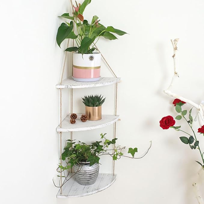 BESPORTBLE Nordic Style Fan-Shaped Wall Corner Rack - Image 2