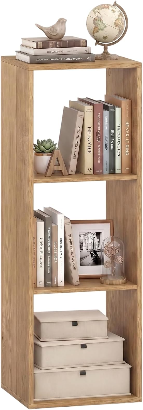 POWERSTONE 3 Cube Storage Organizer, 3 Tier Cubby Bookshelf Freestanding by POWERSTONE%C2%AE
