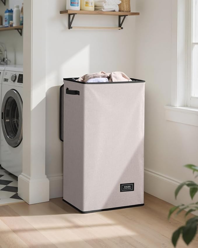 SOLEDI Laundry Hamper with Lid 100L Large & Tall Collapsible Laundry Basket - Image 2