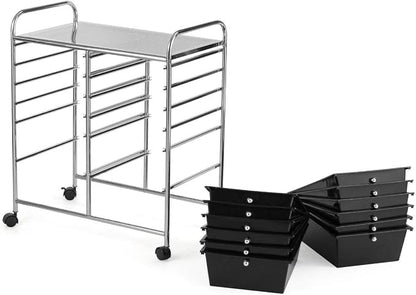 Giantex 12 Drawer Rolling Storage Cart Tools Scrapbook Paper Office School - Image 8