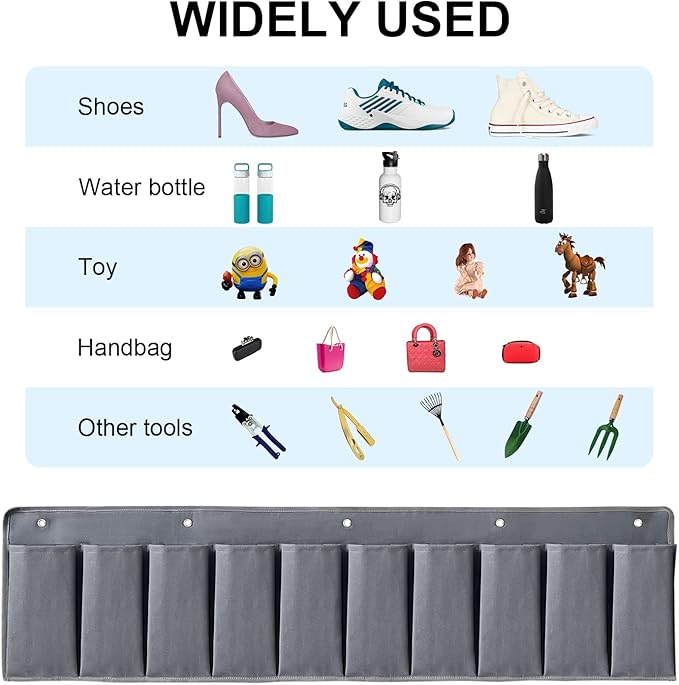 RV Shoe Pockets 10 Pockets Heavy Hanging Bedside Storage Organizer - Image 4