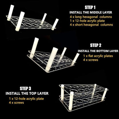 2 Pack 12 Hole 3×4 Acrylic Roller Bottle Organizer, Crystal Clear Essential Oil - Image 7