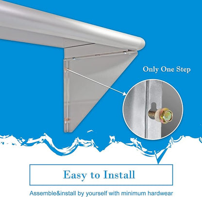 Stainless Steel Shelf 12x48 Inches, NSF Commercial Metal Wall Mounted Rack - Image 5