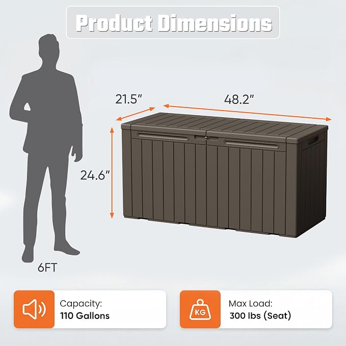 Greesum 110 Gallon Outdoor Storage Box - Image 7
