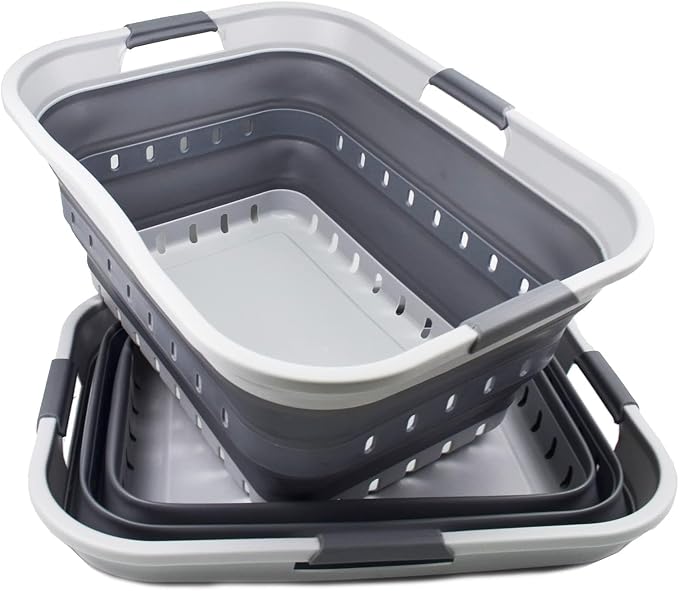 SAMMART 42L Collapsible Plastic Laundry Basket - Image 2