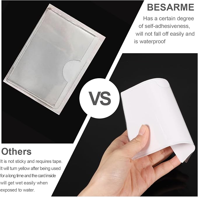 52 Pack Self-Adhesive Index Card Pockets, Top Load, 3 x 5 Inch | Clear PVC - Image 5
