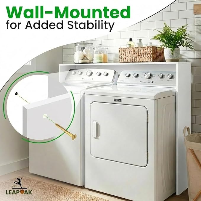 Over the Washer and Dryer Storage Shelf, Laundry Shelf, Laundry Room Organizer - Image 2