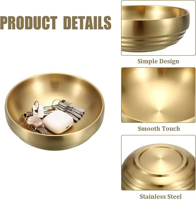 7.4" Gold Decorative Bowl - Image 6